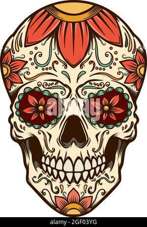 Illustration of mexican sugar skull. Design element for logo, label, sign,  poster. Vector illustration Stock Vector Image & Art - Alamy