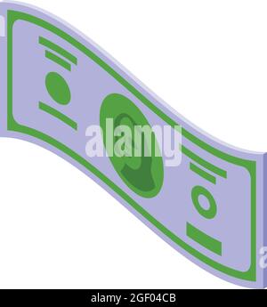 Dollar banknote icon isometric vector. Money cash. Bank payment Stock Vector