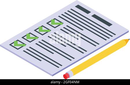 Business to do list icon isometric vector. Work checklist. Time task Stock Vector