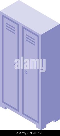 School locker icon isometric vector. Door room. Gym corridor Stock Vector