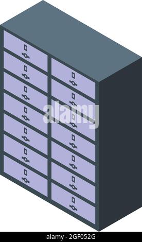 Locker wardrobe icon isometric vector. Room storage. Bank cabinet Stock Vector