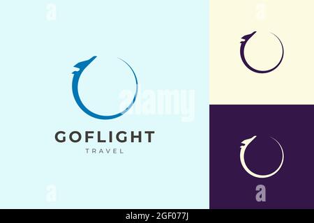 Travel or airplane logo in simple and clean shape Stock Vector