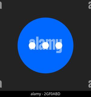 Settings, Additional Options, and Info Isolated Button. 3 White Dots on Blue Rounded Background. UI Icon for Social Media App. Vector illustration Stock Vector
