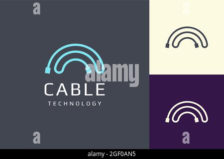 Cable or wire logo in simple and modern shape Stock Vector