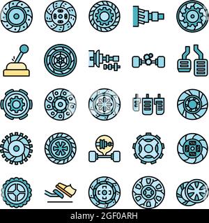 Clutch icon. Outline clutch vector icon thin line color flat on white Stock Vector