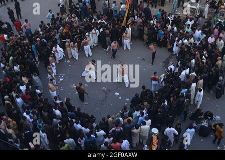(8/19/2021) Pakistani Shiite Muslim take a part in a procession to mark ...