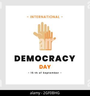 International Democracy Day, poster or banner for International Democracy Day with hand illustration. vector eps10 illustration Stock Vector