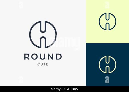Letter h logo in simple and clean shape Stock Vector