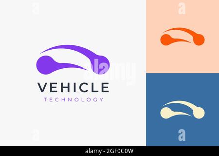 Car technology or automotive logo in simple and futuristic shape Stock Vector