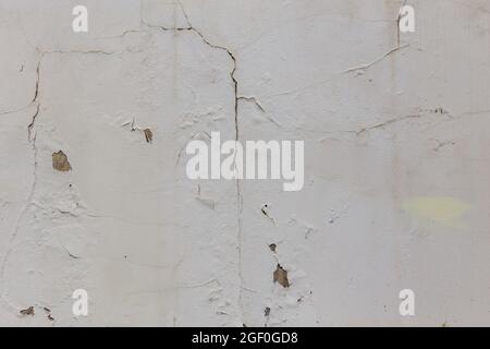 shabby white plaster texture and full frame background Stock Photo