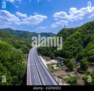 The mountainous area highway Stock Photo