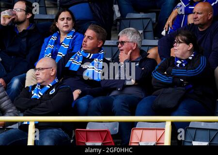 BRUGGE, BELGIUM - AUGUST 22: Fans and supporters of Club Brugge