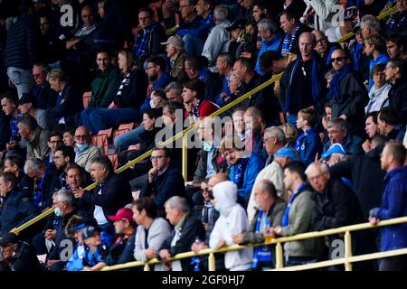BRUGGE, BELGIUM - AUGUST 22: Fans and supporters of Club Brugge