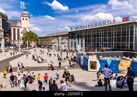 Cologne Central Station - CITY OF COLOGNE, GERMANY - JUNE 25, 2021 Stock Photo