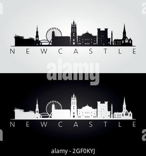 Newcastle city skyline silhouette vector illustration Stock Vector ...