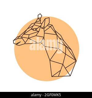 Geometric head of a giraffe. Side view. Vector illustration. Stock Vector