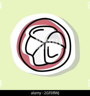 Vector illustration of sticker mangosteen cutout. Cartoon style. Stock Vector