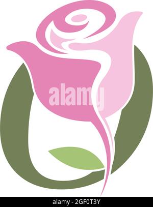 Number zero with rose icon logo vector template illustration Stock Vector