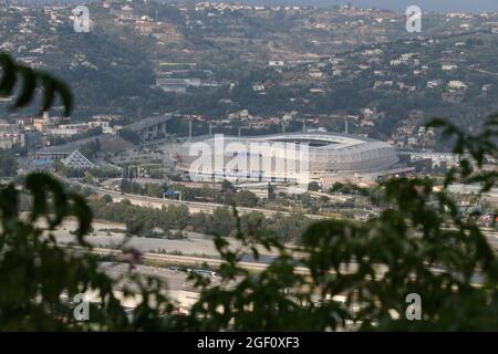 Nice, France, 22nd August 2021. A general view of the stadium prior to the Lique 1 match at Allianz Riviera Stadium, Nice. Picture credit should read: Jonathan Moscrop / Sportimage Stock Photo