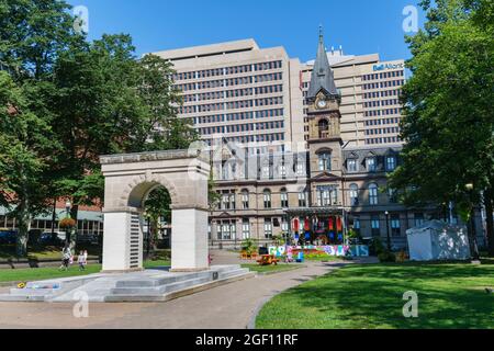 Halifax, Nova Scotia, Canada - 11 August 2021: Halifax City Hall on Argyle Street Stock Photo