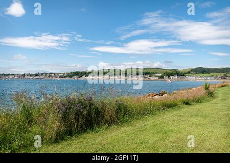 Millport on the Isle of Cumbrae from across Millport Bay in Scotland Stock Photo