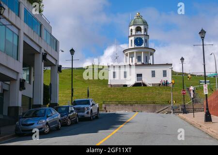 Halifax, Nova Scotia, Canada - 11 August 2021: Old Town Clock near Halifax Citadel Stock Photo