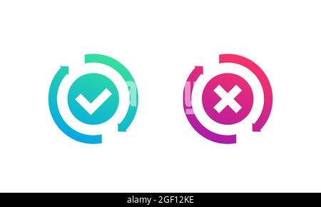 exchange, convertation completed or failed icon Stock Vector
