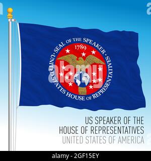 US Speaker of the House of the Representatives flag, United States of America, vector illustration Stock Vector