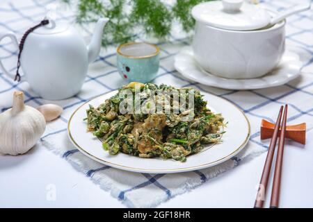 Fennel scrambled eggs Stock Photo