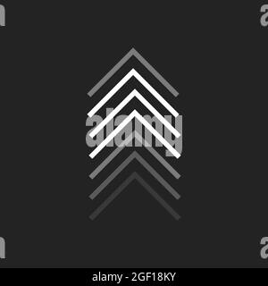 Gradient Chevron Up White Arrows. Swipe Up. Minimalistic UI for Social Media. Vector illustration Stock Vector