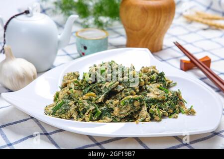 Fennel scrambled eggs Stock Photo