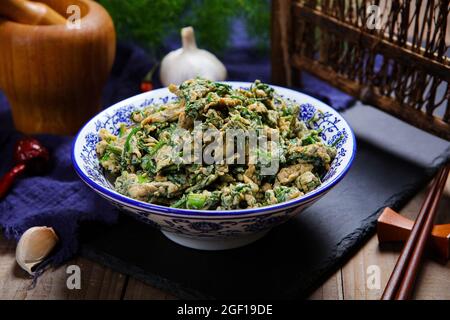 Fennel scrambled eggs Stock Photo