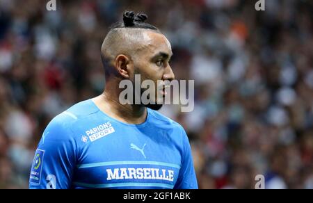 Nice, France. 22nd Aug, 2021. Dimitri Payet of Marseille during the French championship Ligue 1 football match between OGC Nice (OGCN) and Olympique de Marseille (OM) on August 22, 2021 at Allianz Riviera stadium in Nice, France - Photo Jean Catuffe / DPPI Credit: DPPI Media/Alamy Live News Stock Photo