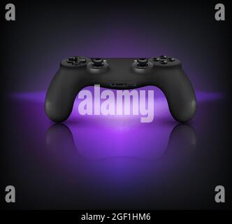 Gamepad controller videogames composition of realistic gaming pad image with buttons and joysticks on gradient background vector illustration Stock Vector