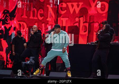 NEW YORK, NY - AUGUST 21: LL Cool J performs during 'We Love NYC: The Homecoming Concert' at the Great Lawn in Central Park on August 21, 2021 in New York City. Stock Photo