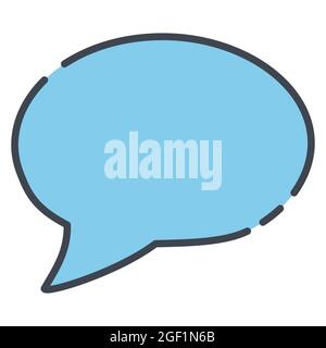 Set Icon Single Message Bubble - Line Cut Style - simple illustration. Editable stroke. Design template vector.outline style design.Vector graphic ill Stock Vector
