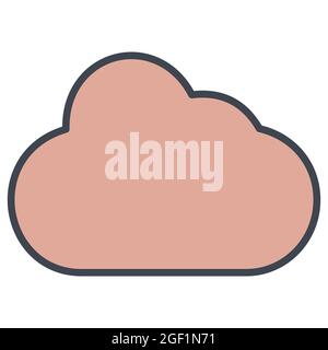 Icon Vector of Cloud - Line Cut Style - simple illustration. Editable stroke. Design template vector.outline style design.Vector graphic illustration Stock Vector