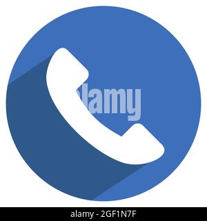 Icon Vector of Phone - Long Shadow Style - simple illustration. Editable stroke. Design template vector.outline style design.Vector graphic illustrati Stock Vector