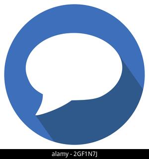 Set Icon Single Message Bubble - Long Shadow Style - simple illustration. Editable stroke. Design template vector.outline style design.Vector graphic Stock Vector