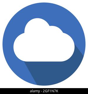 Icon Vector of Cloud - Long Shadow Style - simple illustration. Editable stroke. Design template vector.outline style design.Vector graphic illustrati Stock Vector