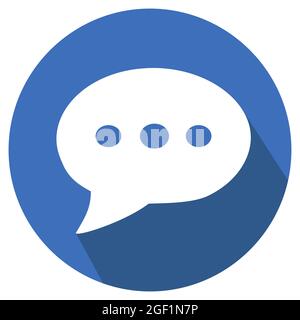 Icon Vector of Message Bubble with dots - Long Shadow Style - simple illustration. Editable stroke. Design template vector.outline style design.Vector Stock Vector