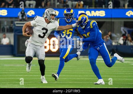 Las Vegas Raiders fan during a NFL preseason game against the Los Angeles  Rams, Saturday, August 21, 2021, in Inglewood, CA. The Raiders defeated the  Rams 17-16. (jon Endow/Image of Sport/Sipa USA