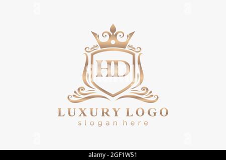HD Letter Royal Luxury Logo template in vector art for Restaurant, Royalty, Boutique, Cafe, Hotel, Heraldic, Jewelry, Fashion and other vector illustr Stock Vector