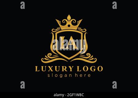 IA Letter Royal Luxury Logo template in vector art for Restaurant, Royalty, Boutique, Cafe, Hotel, Heraldic, Jewelry, Fashion and other vector illustr Stock Vector