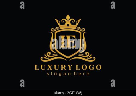 IE Letter Royal Luxury Logo template in vector art for Restaurant, Royalty, Boutique, Cafe, Hotel, Heraldic, Jewelry, Fashion and other vector illustr Stock Vector