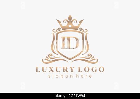 ID Letter Royal Luxury Logo template in vector art for Restaurant, Royalty, Boutique, Cafe, Hotel, Heraldic, Jewelry, Fashion and other vector illustr Stock Vector