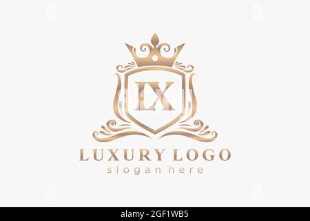 IX Letter Royal Luxury Logo template in vector art for Restaurant, Royalty, Boutique, Cafe, Hotel, Heraldic, Jewelry, Fashion and other vector illustr Stock Vector
