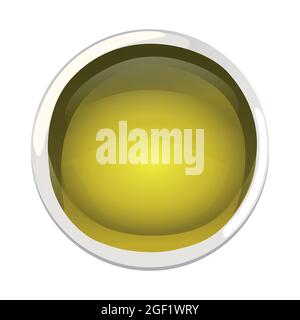 Yellow olive oil in bowl in cartoon style. Stock Vector