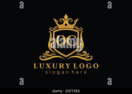 OC Letter Royal Luxury Logo template in vector art for Restaurant, Royalty, Boutique, Cafe, Hotel, Heraldic, Jewelry, Fashion and other vector illustr Stock Vector