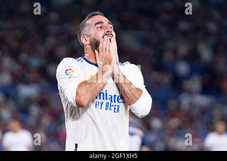 Valencia, Spain. 23rd Aug, 2021. FOOTBALL - LEVANTE UD VS REAL MADRID Daniel Carvajal of Real Madrid in action during the Spanish League, La Liga, football match between Levante and Real Madrid on August 22, 2021 at Ciutat de Valencia Stadium in Valencia, Spain. Photo: Xisco Navarro Credit: CORDON PRESS/Alamy Live News Stock Photo